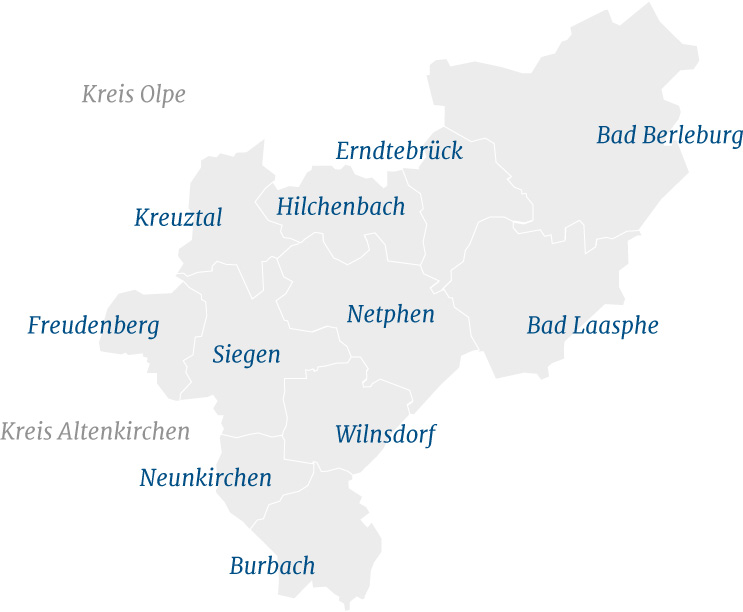 Karte Siegerland